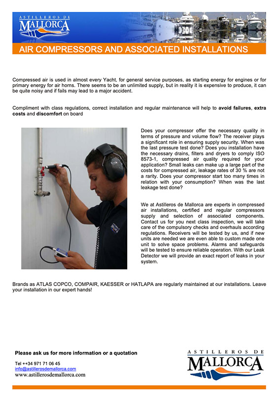 Air compressors and Associated Installations