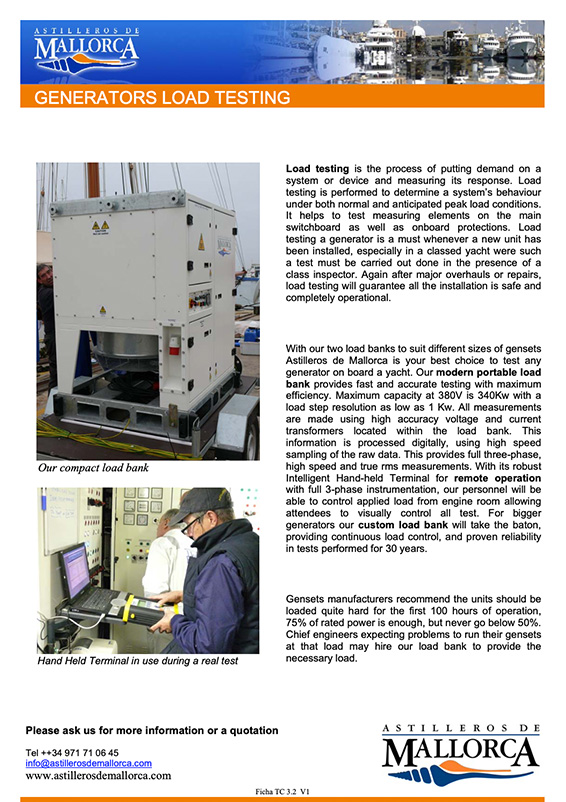 Generators load testing