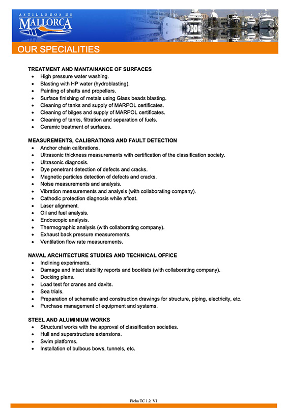 Our Specialities